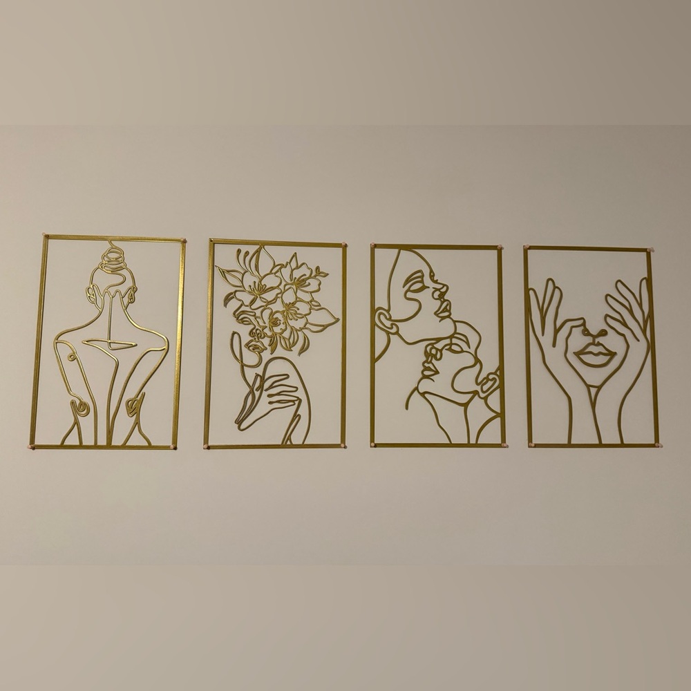 Elegant Gold Wall Art Decor Set